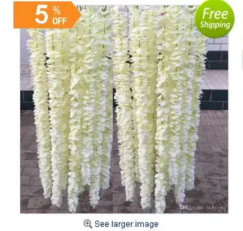 1 M Každý Pc Umelé Biele Cattleya Orchidey Reťazce Svadobné Hodvábneho Kvetu Kvetinový Usporiadanie Svadobných Rekvizít Veľkoobchod 100ks/veľa