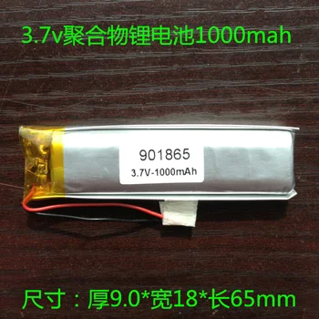 3,7 V polymer lithium batéria, 1000mAh901865 bod reader, mini reproduktor, záznamník pero, hračky Nabíjateľná Li-ion Bunky