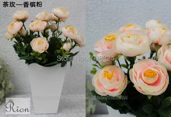 Hodváb rose bud s váza pre decor ,Plavidlá, textílie, čaj, ruža ,Domov Svadobné Party Prípade displej , umelé ruže puky , 0375