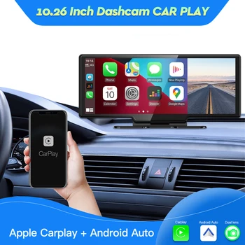 10.26 v Apple Carplay Bezdrôtové Bluetooth Android Auto WiFi Auta DVR Navigáciu Duálne Kamery Nahrávanie 4K+1080P Multimediálny Prehrávač