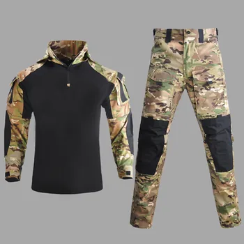 2022 Mužov Vojenské Taktické Nohavice CP Kamufláž pracovný Odev Cargo Kolena Nohavice Combat Uniform Armády Košele