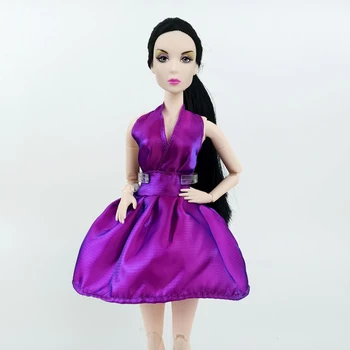 Romantický Fialová tvaru Backless Večer Party Šaty pre Bábiku Barbie bez Ramienok Šaty, Oblečenie Pre 1/6 BJD Bábiky, Príslušenstvo Hračky