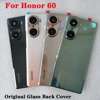 Nové Originálne Na Počesť 60 Sklo Zadný Kryt Batérie Pre Huawei Honor 60 Zadný Kryt Dvere Bývanie + Flash Kryte + Objektív