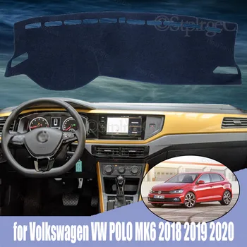 Auto Styling Semiš Dashmat Panel Vlastné Kryt Pad Dash Mat Koberec pre Volkswagen VW POLO MK6 2018 2019 2020