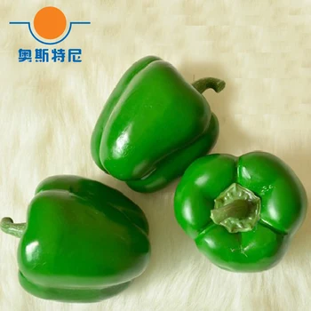 6pcs Zelená farba Vysokej imitácia falošné umelých plastických simulované Chili zeleniny model