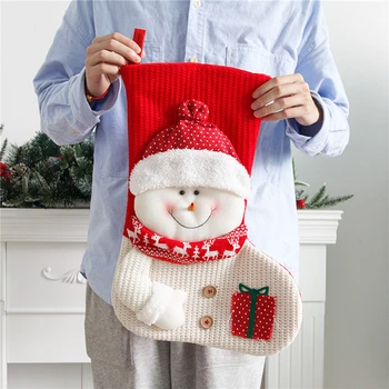 Santa Ponožky, Pletené Vianočná Pančucha Santa Claus Krb Dekor Ponožky Vianočné Darčekové Tašky Candy Držiak Pre Home Decor