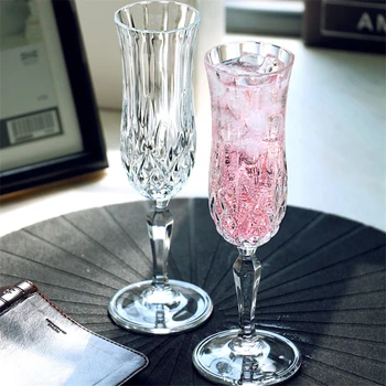 Vysoká kvalita Krištáľové sklo pohár Priehľadný fire Tvorivé šampanské poháre, svadobné poháre Koktail okuliare Kuchyňa Drinkware
