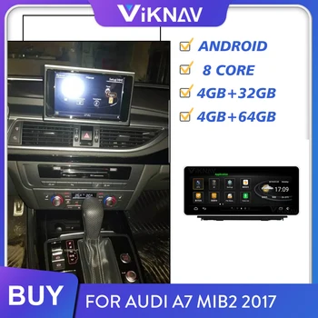 2 din autorádia pre Audi A7 MIB2 2017 android auto stereo prijímač auto multimediálny prehrávač, GPS navigácie magnetofón