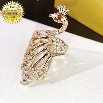 18k gold ring Prírodné Reálne 1.38 ct Diamantový Prsteň Zásnubný&Svadobné Šperky majú certifikát 0030