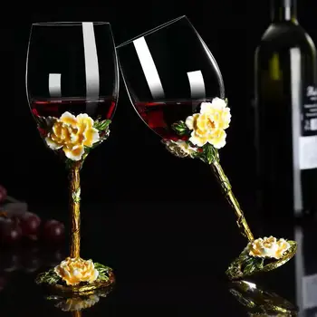 Európska Vznešený Štýl, Víno, Sklo, Smalt Šampanského Pohára Krištáľové Sklo Pohárov Víno, poháre na víno Poháre Vintage Pitnej Fire Luxus