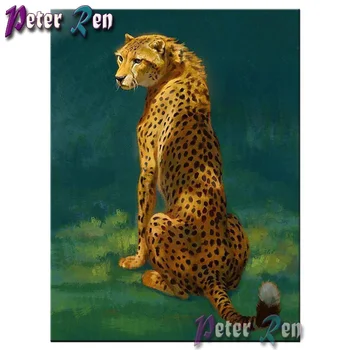 5d Zvierat gepard diamond maľovanie Výšivky DIY Square/kolo Mozaiky Cross stitch Drahokamu Ručné domáce dekorácie darček
