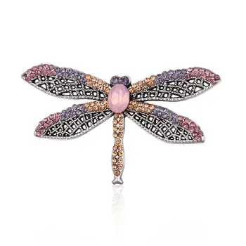 Farebné Crystal Dragonfly Brošňa pre Ženy Motýľ Hmyzu Zvierat Brošňa Kolíky Tričko Vyhovovali Šatkou Príslušenstvo Darčeky Roztomilý Broche