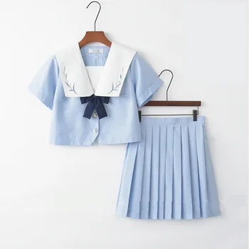 Japonský školské uniformy anime COS námorník vyhovovali topy+kravatu+sukne JK Navy štýl Študentov oblečenie pre Dievča dlhý/krátky rukáv