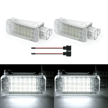 Pre Audi A1 A2 A3 A4 A5 A6 A7 A8, B5 B6 B7 B8 Q3 Q5 Q7, TT Auto Biele LED Zdvorilosť Dvere batožinového priestoru Footwell Rukavice box svetlo lampy