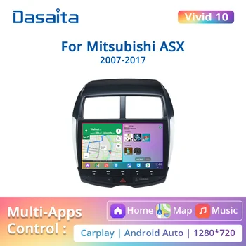 Dasaita Živý Pre Mitsubishi ASX 2007-2017 Auto stereo 1 din Android 10 autorádia Carplay Android Auto 1280*720 GPS DSP 4G 64 G