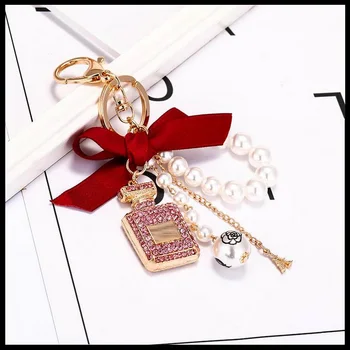 Crystal Parfum Fľašu Keychain Taška Auto Kabelku prívesok na Prsteň Prívesok šperky Keyring Darček, Suvenír, Veľkoobchod