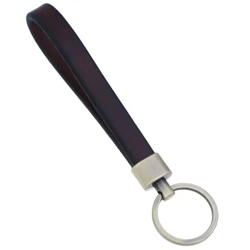 Módne Jednoduché Vintage Pravej Kože Keychain Starožitné Zliatiny Prsteň Prívesok Na Auto Keyring Retro Bežné Žena Muž Príslušenstvo Darček