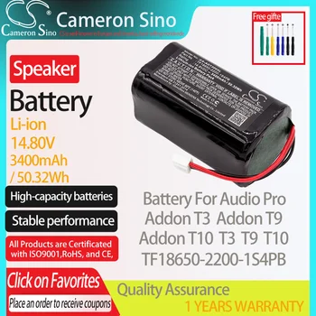 CameronSino Batérie pre Audio Pro Addon T3 Addon T9 Addon T10 T3 T9 T10 hodí Audio Pro TF18650-2200-1S4PB Reproduktor Batérie 14.80 V