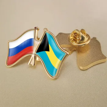 Ruská Federácia a Bahamy Prešiel Dvakrát Priateľstvo Vlajky Preklopke Kolíky Brošňa Odznaky