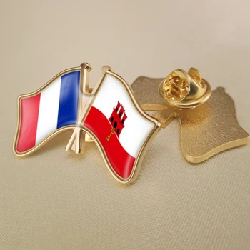 Francúzsko a Gibraltáru Prešiel Dvakrát Priateľstvo Vlajky Preklopke Kolíky Brošňa Odznaky