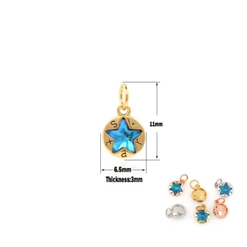 Nádherné Okrúhle Star Náhrdelník,Crystal Star Šperky,Mini Star Prívesok,DIY Šperky, Takže Príslušenstvo 11x6.5x3mm