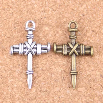 10pcs Charms kríž dýku 34x20mm Starožitné Prívesky,Ročník Tibetskej Strieborné Šperky,DIY náramok náhrdelník