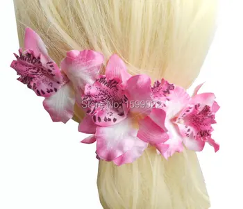 3ks/veľa Umelých Orchidea Hlavu Klip Diy Nevesta Brošňa Kolíky Ružové Vlasy Príslušenstvo pre Družičky, Ženy Šperky Thajsko Kvety