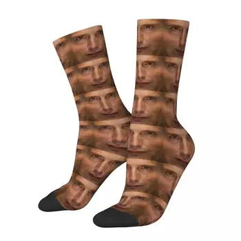 Farebné Mads Mikkelsen Tvár Skateboard Ponožky Film Polyester Posádky Ponožky pre Unisex Priedušná