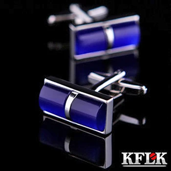 KFLK šperky 2020 tričko svadobné manžetové gombíky pre pánske darček Značky putá tlačidlá Modrá putá odkaz Vysokej Kvality abotoaduras Šperky