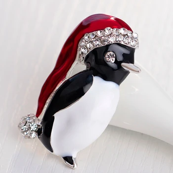 10PCS Roztomilý Crystal Penguin Brošňa Kolíky Módne Ženy Odev, Dekorácie pre Strany Banquet Zliatiny Šatku Klip Šperky XZ063