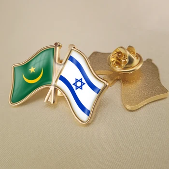 Mauretánia a Izrael Prešiel Dvakrát Priateľstvo Vlajky Preklopke Kolíky Brošňa Odznaky