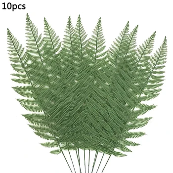 10pcs Plastové Umelé Zelená Voľné Chvost Leaf Veľké Tropické Palmového Lístia Listy Pobočky Strany Svadobné Domov Záhradné Dekorácie