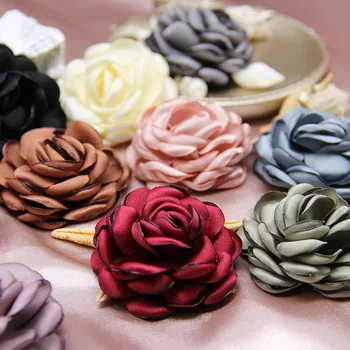 Kórejský Štýl Textílie Pálenie Okraji Barrettes Diy Textílie Svadobné Ručné Kvetinová Ozdoba Vlasov Kolíky