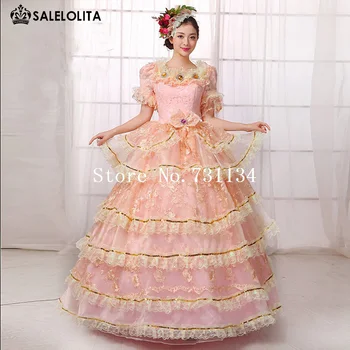 2020 Predaj Hot Pink Márii Antoinette Kráľovná Rokoka Lolita Šaty Stredoveké Renesančné Princezná Lolita Party Šaty Tanec Vestido