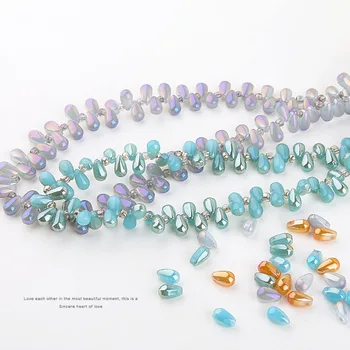 Crystal Symphony Farebné Sklo Kvapka Vody Korálky Morská víla je Teardrops DIY Handmade Šperky, Náušnice Náušnice Položka Náramok Materiál