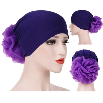 2022 Moslimských Pokrývky hlavy Klobúk Ženy Šifón Veľký Kvet Prehrabať Rakoviny Chemoterapiou шляпа Čiapočku Šatku Turban na Hlavu Vybavené Dospelých Zábal Čiapky