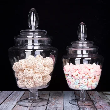 Minimalistický Európskej Crystal Candy Jar Sklo s Vekom Candy Hrnce Čaj Caddy Stôl Dekorácie Sušené Ovocie, Dezert Skladovanie Pohárov