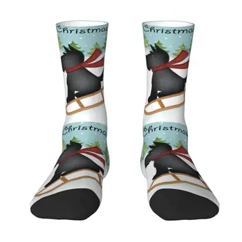 Škótsky Teriér Posádky Ponožky Pánske Unisex Cool 3D Tlač Vianoce Psa Šaty Ponožky