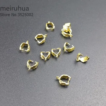 20pcs/veľa 9*6 mm mosadz konektor leaf Melón osiva pracka pre Šperky DIY Komponentov