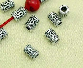6*4 mm 20pcs/veľa Tibetského Striebra Svietidla korálky Starožitné korálky Voľné Perličiek Dištančné Korálky Konektory pre KUTILOV, Šperky, Takže náramok