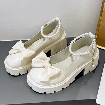 Dámske Platformy Mary Jane Topánky Lolita Topánky Strany Topánky Na Jar Jeseň Roku 2022 Nový Luk Topánky Mujer Topánky Móda Oxford Zapatos