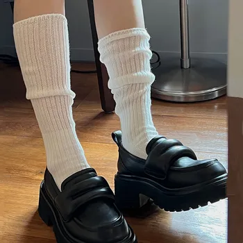 Jednofarebné Dlhé Ponožky Pančuchy Ženy JK Japonskom Štýle High School Dievčatá podkolienky Zrastov Bavlna Jeseň v Zime Teplé Ponožky Pančuchy