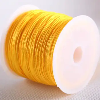 2Rolls 0,5 MM Nylon String Závit Pre Diying Neckalce Náramok Strapce Lištovanie Žltý Kábel 50 M/Roll