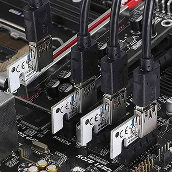 VER011 PRO Stúpačky Karty PCI-E 1X Až 16X USB3.0 6PIN Grafika Predlžovací Kábel S 10 Pevné Kondenzátory B250 B75 BTC