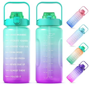 ZOMAKE Pol Galón Vody Fľaše s Časom Značku & Slamy Nápoj Fľaša Únik Dôkaz Motivačný Fľaša na Vodu Bpa Free 2 Liter