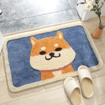 Cartoon psa Akita hrnú koberec, podlahové rohože domácnosti kúpeľňa dvere, kúpeľňa non-slip mat absorpčné nohy mat