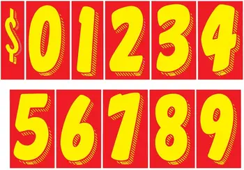 EZ Line Vinylové Nálepky pre Autá Červená a Žltá Veľké Číslo Nálepky 11 Tucet čelné Sklo Čísla Pro Pack Predajcu Dodávky EZ136