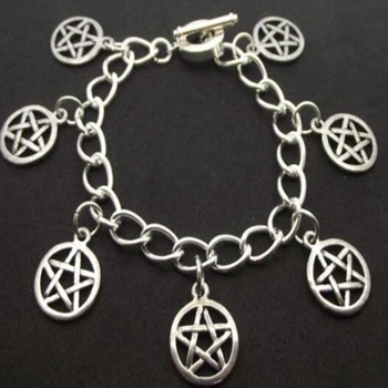 Gotický Pentagram Náramok Punk Goth Witchy Pohanské Wiccan Viacvrstvových Kúzlo Pentacle Perličiek Putá Náramok Šperky Rock Ženy Darček