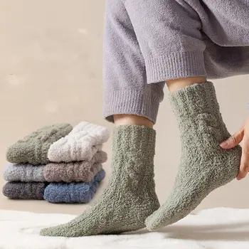 Harajuku Roztomilej Príležitostné Zahustiť Pre Ženy Mäkké Japonský Pohodlné Coral Velvet Stredné Trubice Ponožky Muž Ponožky
