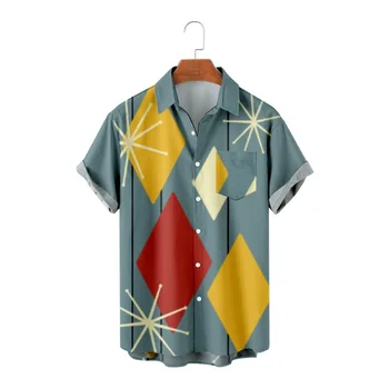 Nové Havajské Mužov Grafické Šitie Tlač Košele Bežné Priedušná Krátkym Rukávom Letné Tričko pre Mužov